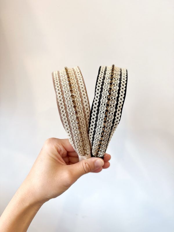 蕾絲趕排鑽小閃耀髮圈 