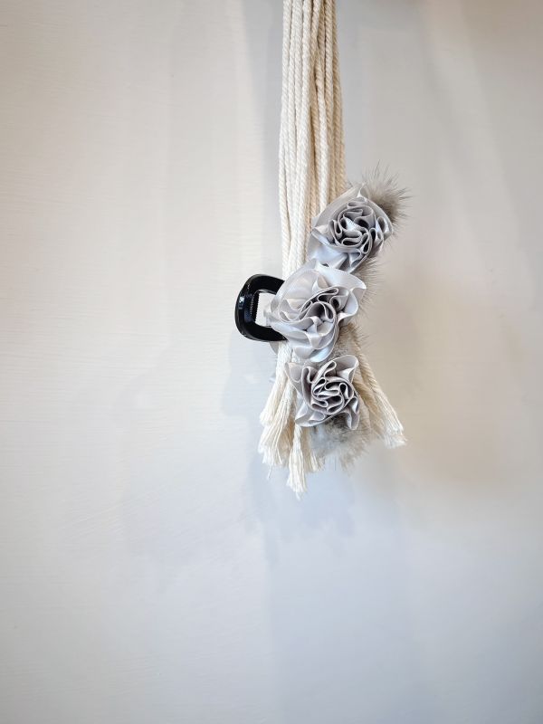 高級感真毛黑玫瑰雙面抓夾 