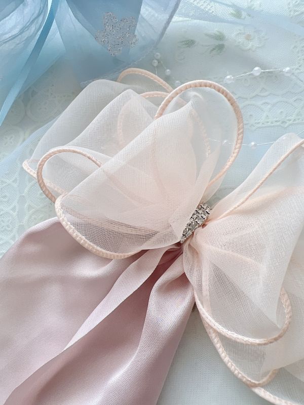 透紗雪紡唯美蝴蝶結彈跳夾 