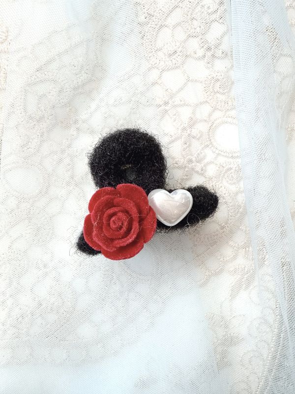 立體絨面蝴蝶結絨毛抓夾 