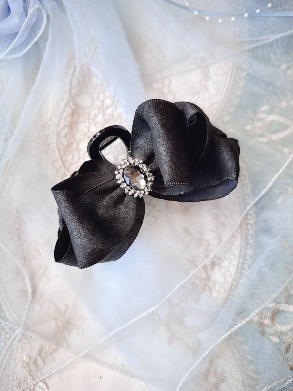 絲感雪紡華麗寶石個性抓夾 