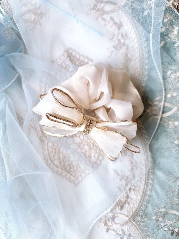 公主金邊蝴蝶結髮束 