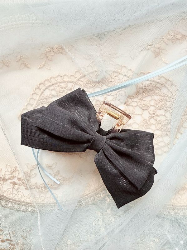 金蔥刷絲面蝴蝶結雪紡抓夾 