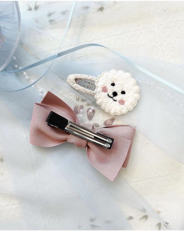 雲朵蝴蝶結兩件式髮夾 