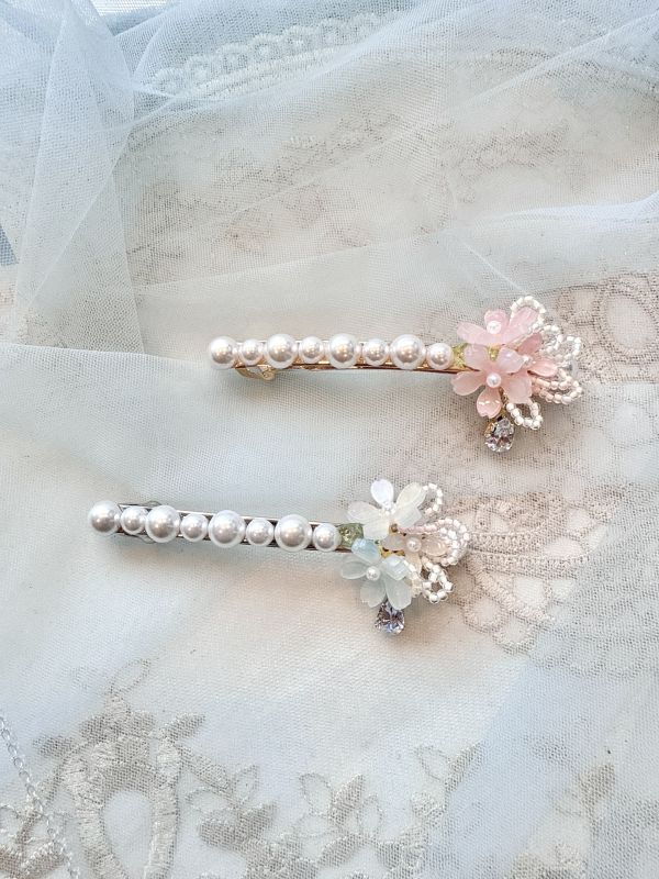 淡雅珍珠花系彈跳夾 