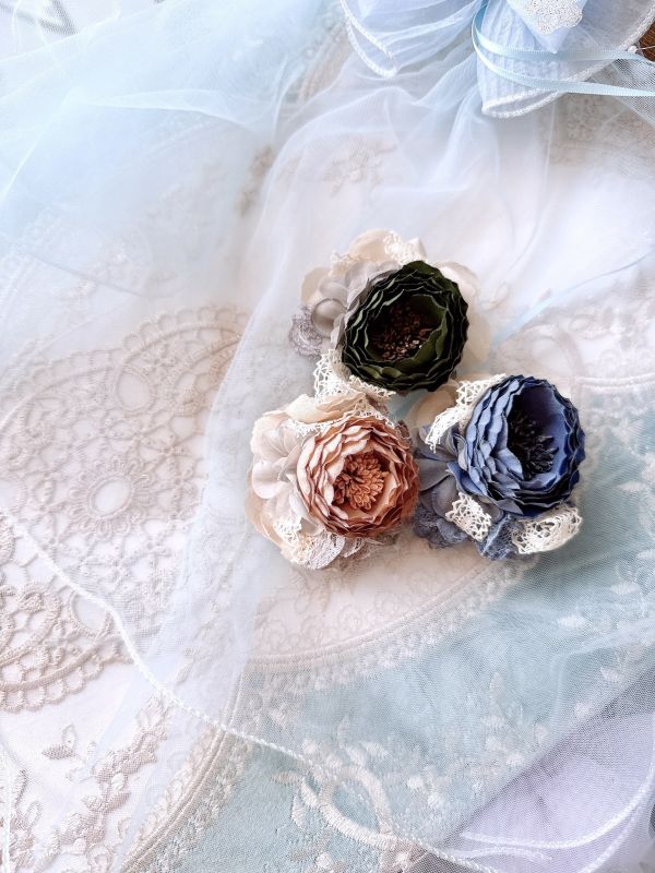 淡雅和熙手工立體花髮夾/別針 