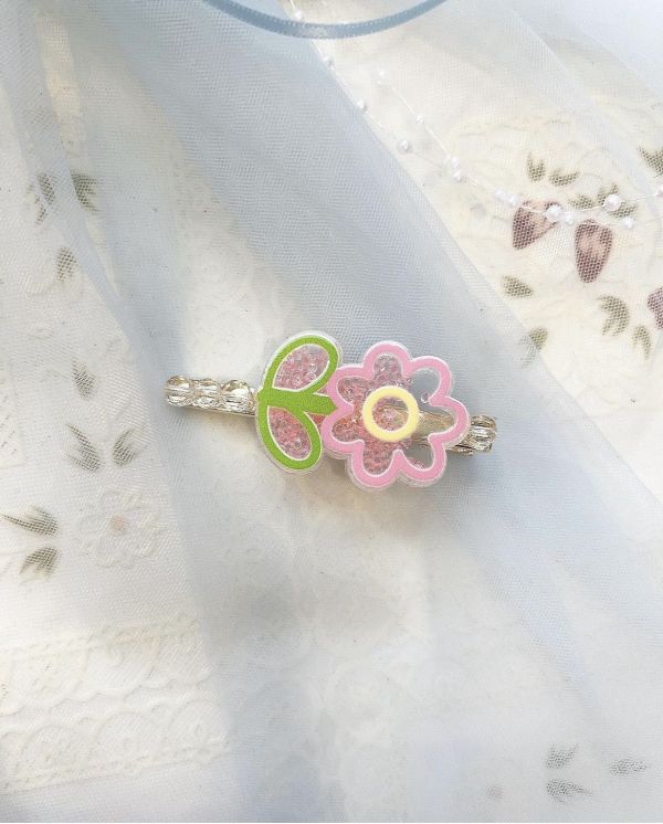 立體壓克力小花壓夾/側邊夾 