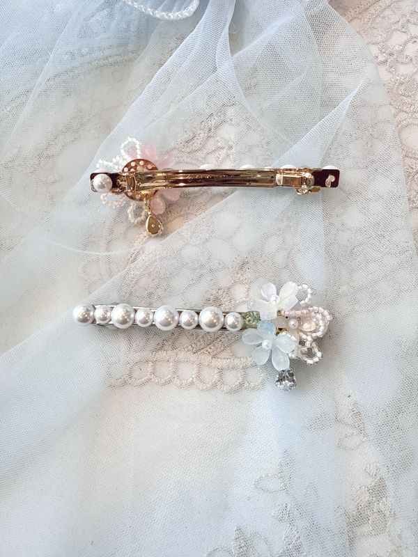 淡雅珍珠花系彈跳夾 