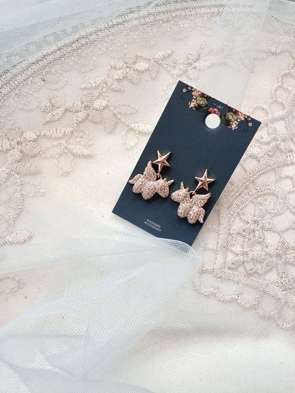 閃耀星獨角獸鋯石耳環 