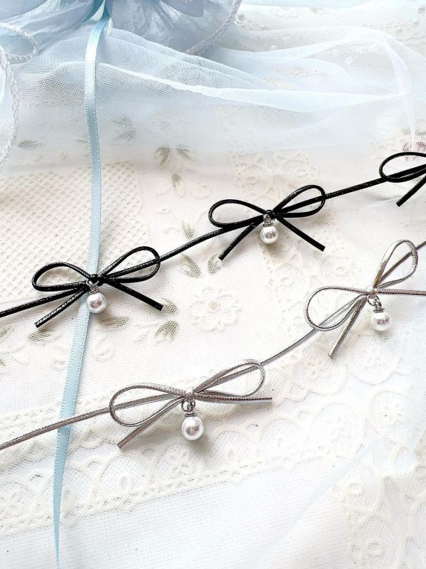 蝴蝶結珍珠頸鏈 