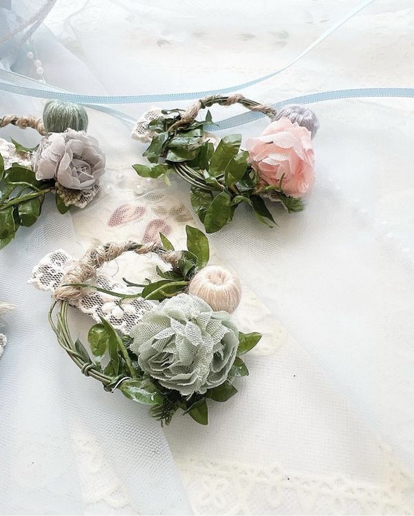 手工森林系雪紡花朵髮夾 