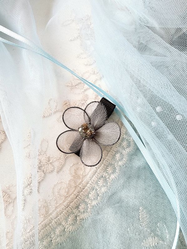 手工立體棉絲花短板髮夾壓夾 