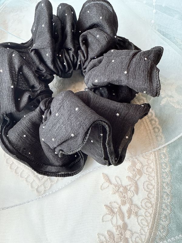 雙層立體雪紡珠釘閃亮亮質感髮束 