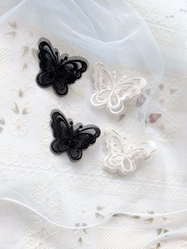 蕾絲蝴蝶壓夾（兩個一組） 