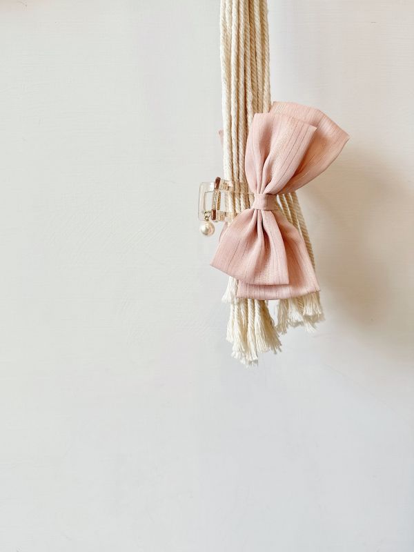 金蔥刷絲面蝴蝶結雪紡抓夾 