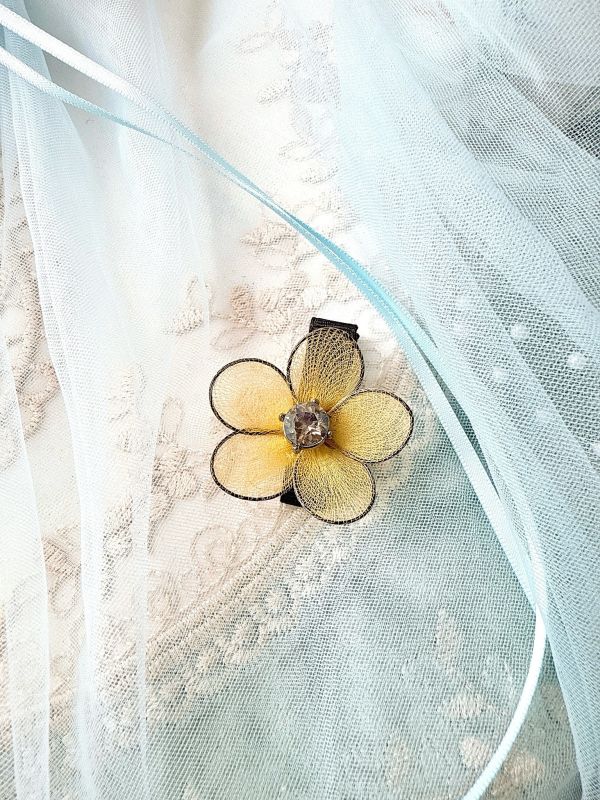 手工立體棉絲花短板髮夾壓夾 