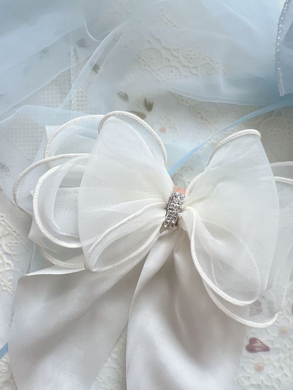 透紗雪紡唯美蝴蝶結彈跳夾 