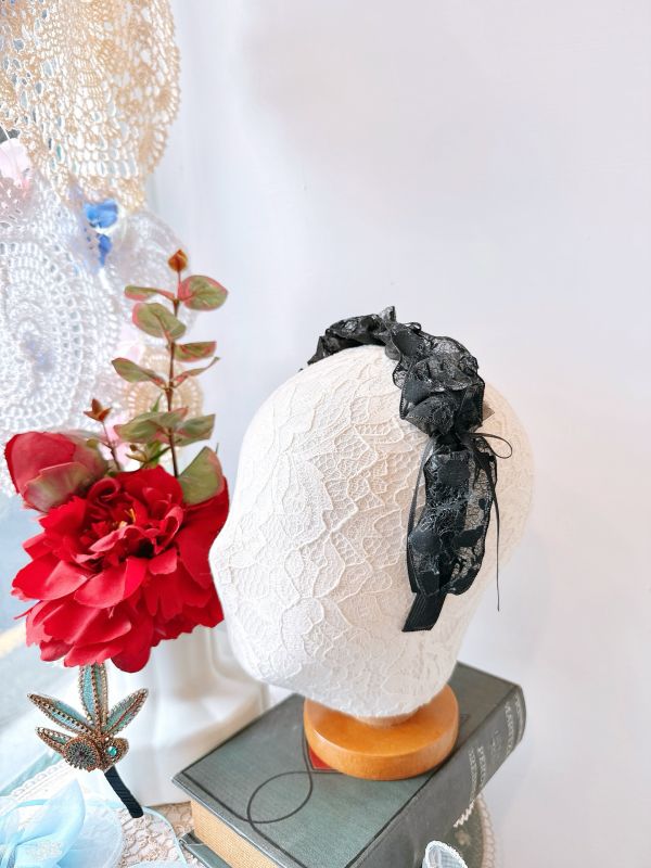 夢幻甜美蝴蝶結精緻蕾絲髮圈 