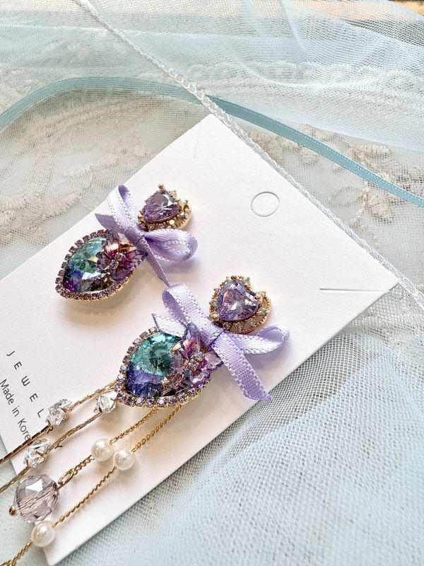 奢華氣質不對稱垂墜耳環 