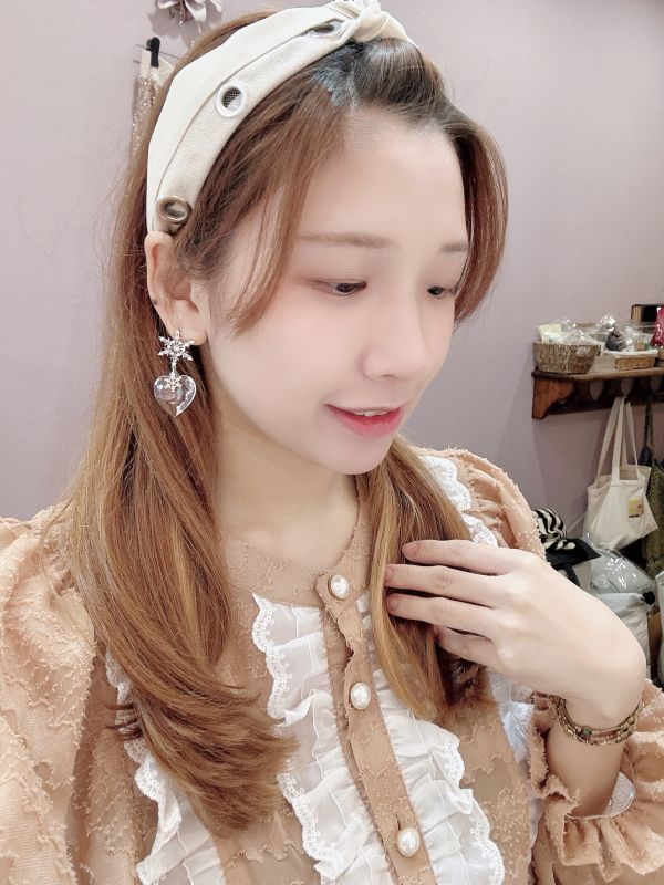 皮革拼接棉麻造型髮圈 
