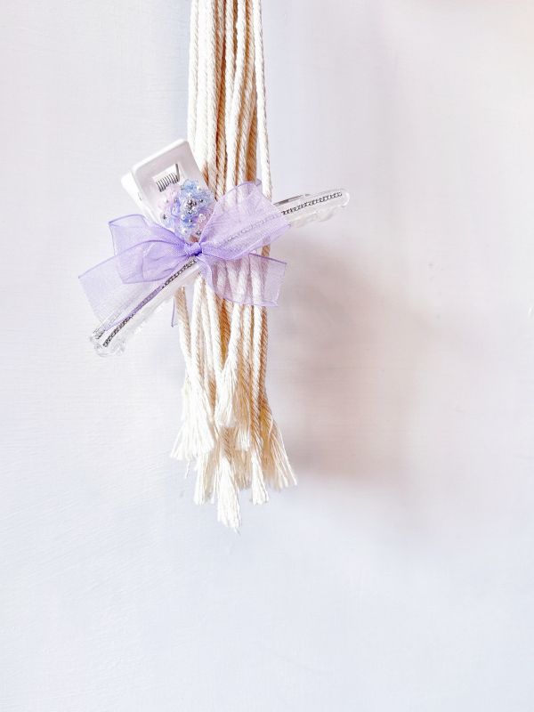 繽紛亮色雪紡蝴蝶結樹酯排鑽抓夾 