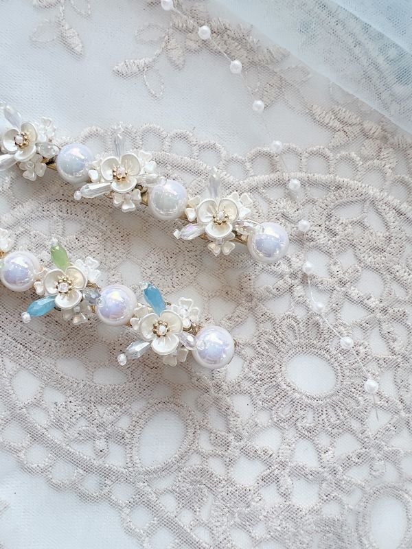 珍珠造型維多莉亞風格設計壓夾髮夾 