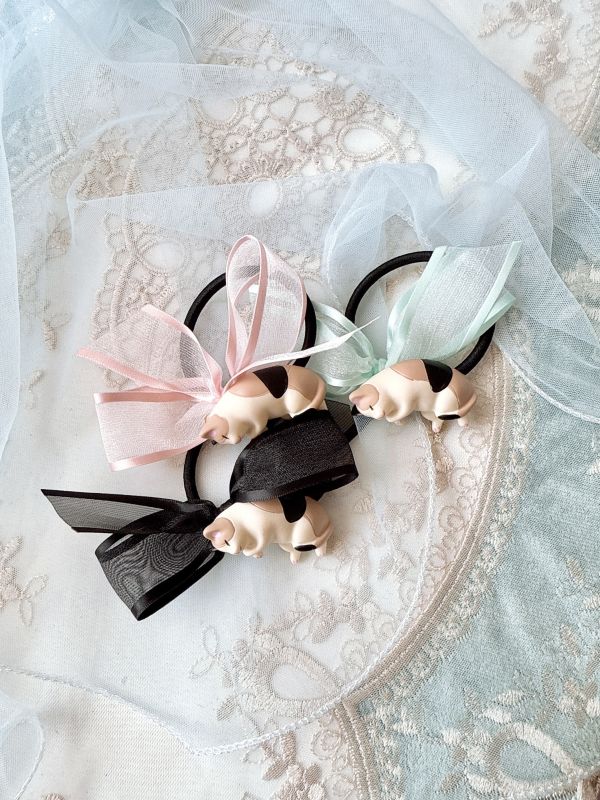 貓咪公仔蝴蝶結髮束 