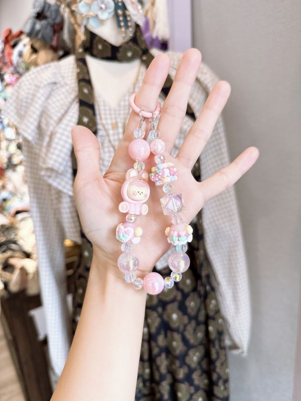 超可愛彩光串珠手機吊飾/掛墜 