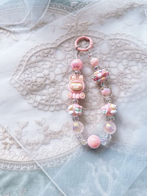 超可愛彩光串珠手機吊飾/掛墜 
