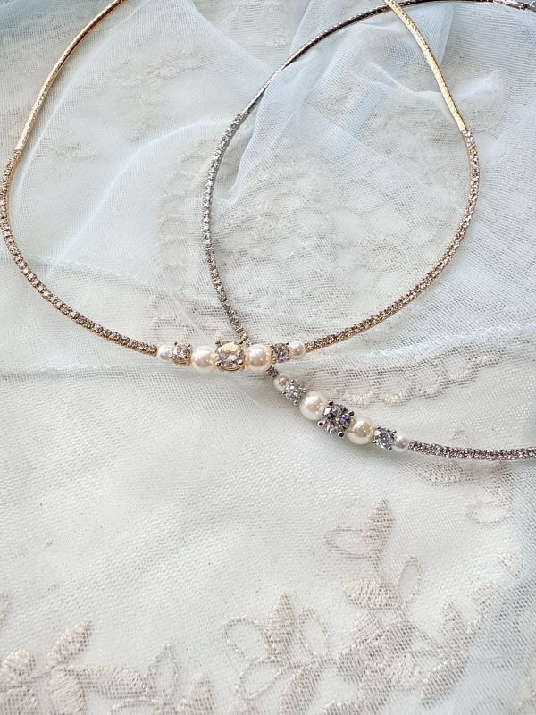 圓形金屬感簡約鋯石項鍊 