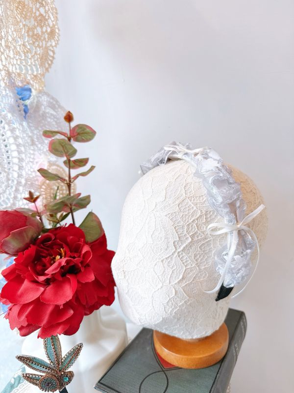 夢幻甜美蝴蝶結精緻蕾絲髮圈 