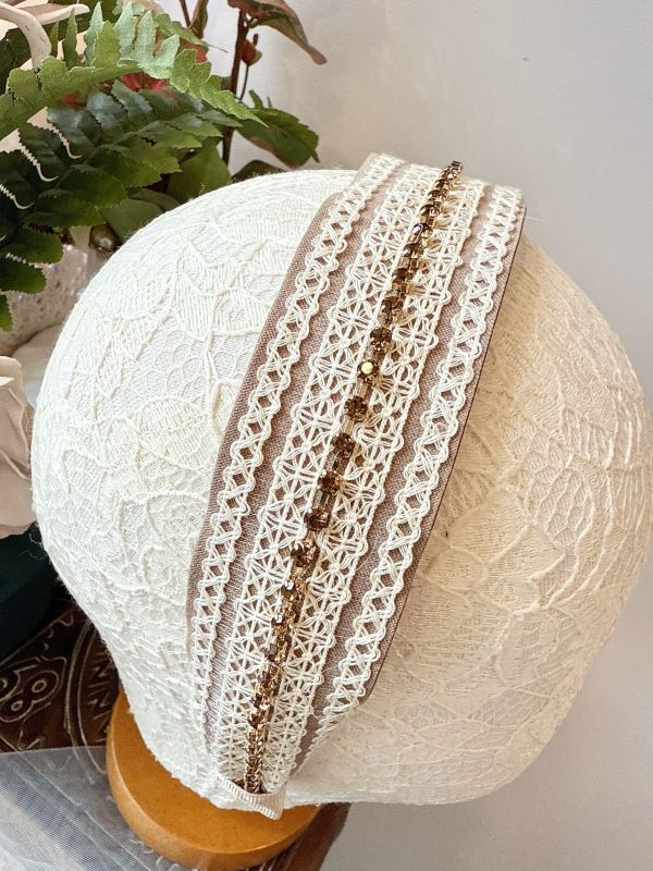 蕾絲趕排鑽小閃耀髮圈 