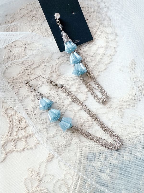 高塔水晶華麗流蘇耳環 