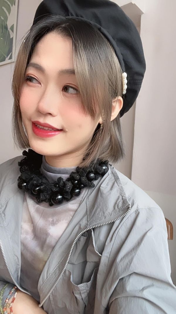 手工立體絨毛編織珍珠造型頸鏈 