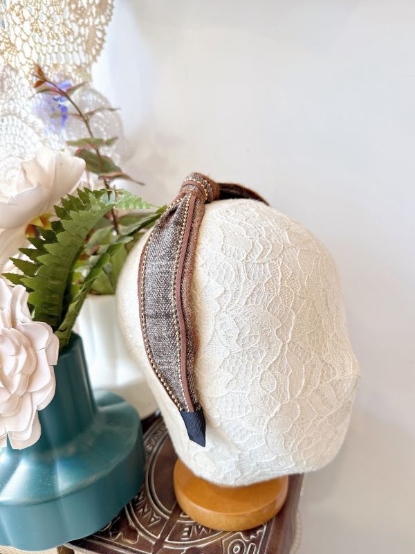 冬日棉質復古毛呢邊個性髮圈 