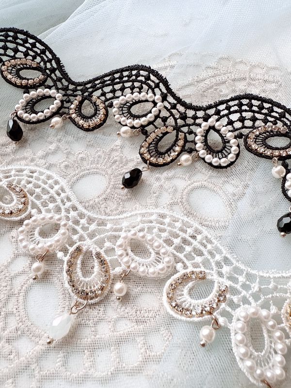 維多莉亞英式奢華不規則蕾絲頸鏈 