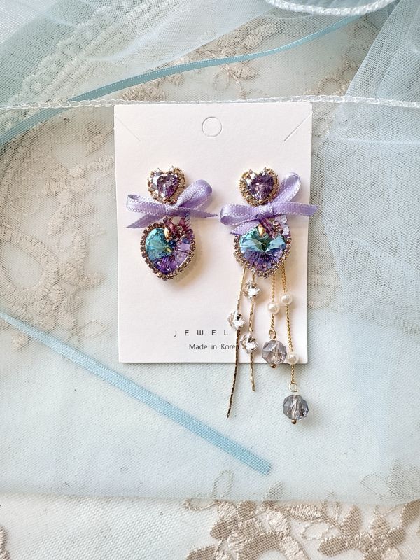 奢華氣質不對稱垂墜耳環 