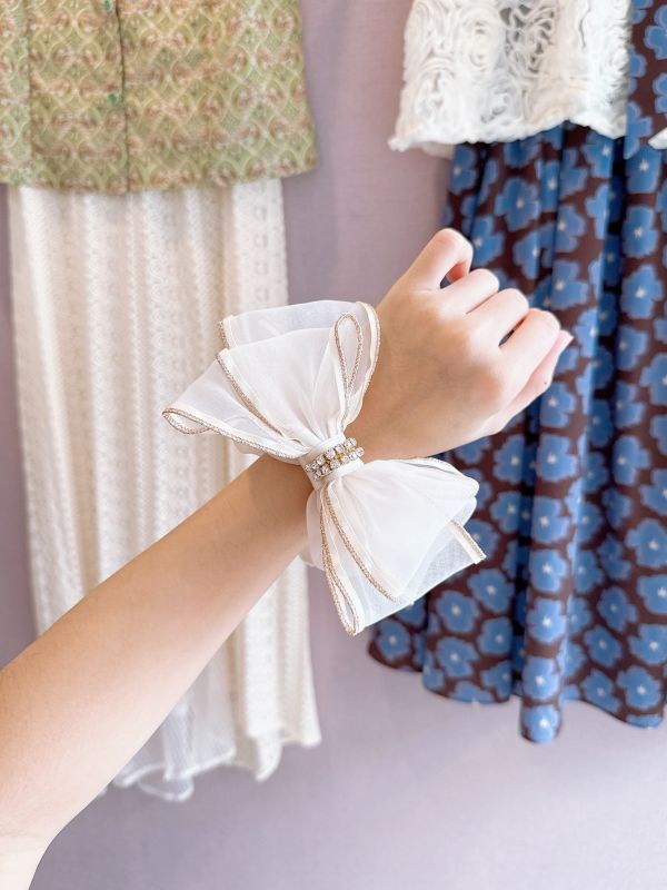 公主金邊蝴蝶結髮束 