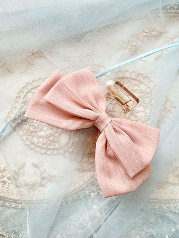 金蔥刷絲面蝴蝶結雪紡抓夾 