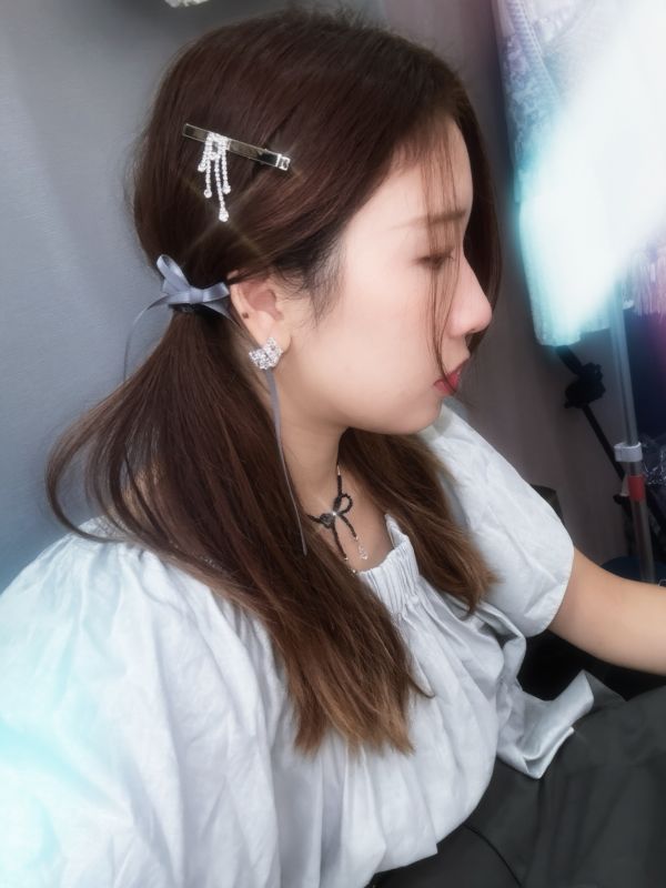 金屬流蘇水鑽個性髮夾壓夾 