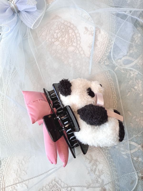 玩偶熊貓蝴蝶結大抓夾 