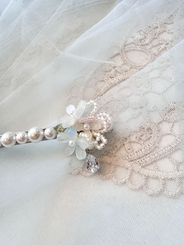 淡雅珍珠花系彈跳夾 