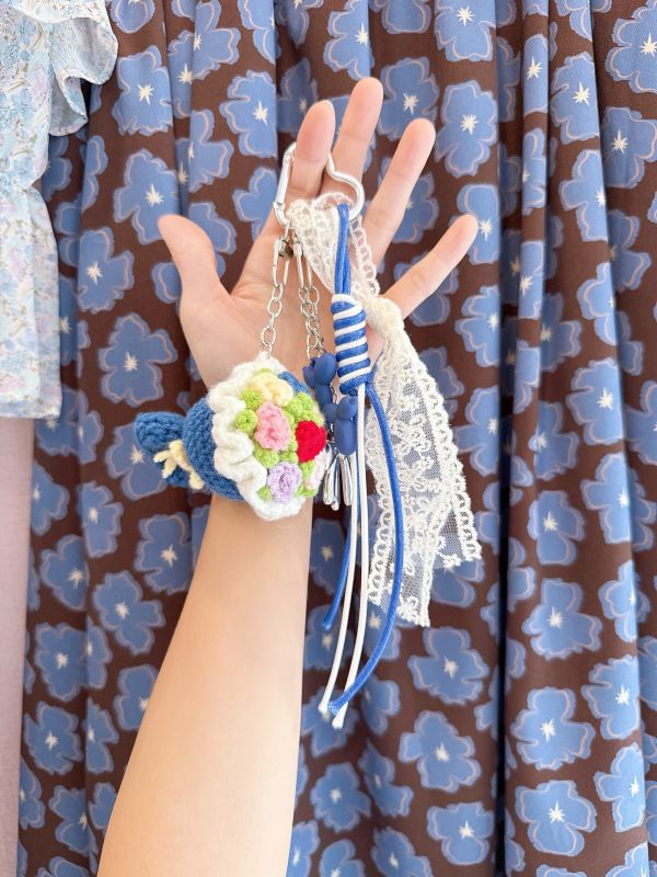 針織捧花日系搭配手機墜飾/吊飾/掛墜 
