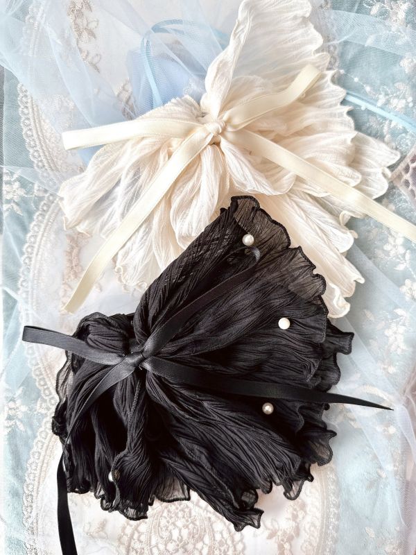 多層次蓬鬆感皺摺雪紡公主鯊魚夾/抓夾 