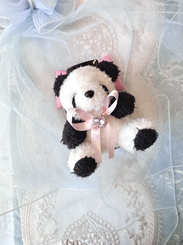 玩偶熊貓蝴蝶結大抓夾 