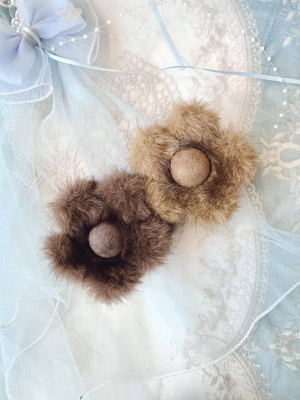 絨毛花型可愛感抓夾 