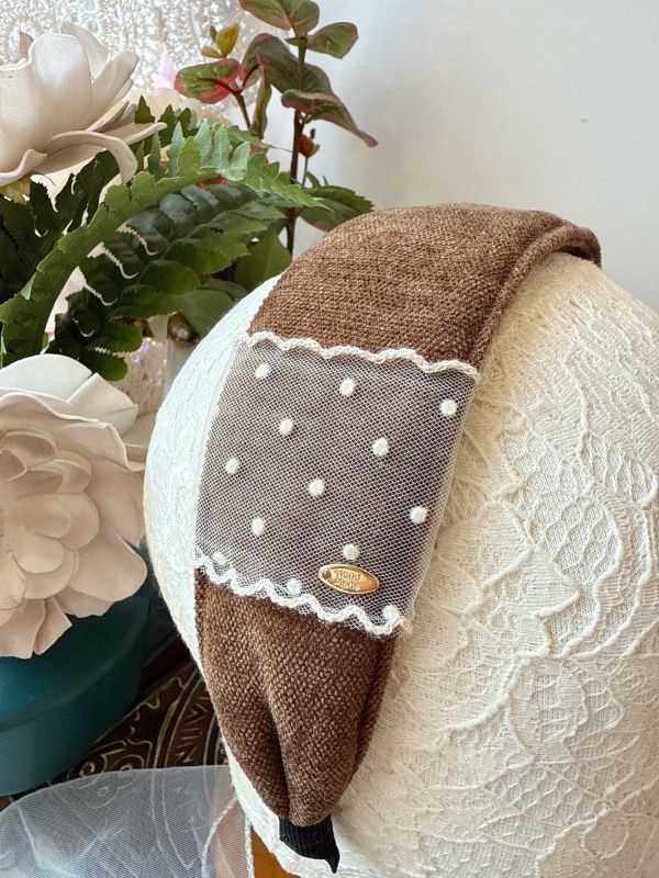 簡約鄰家氣質點點厚棉寬髮箍 