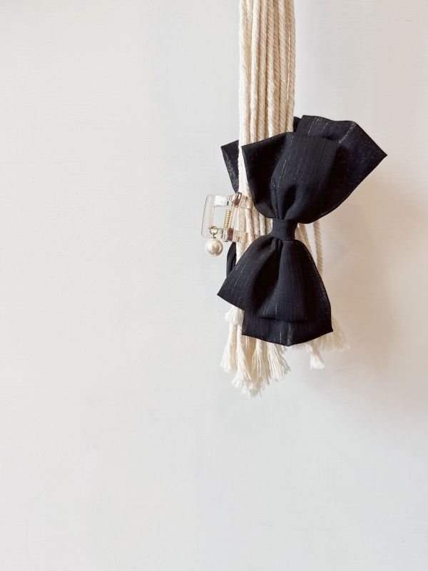 金蔥刷絲面蝴蝶結雪紡抓夾 