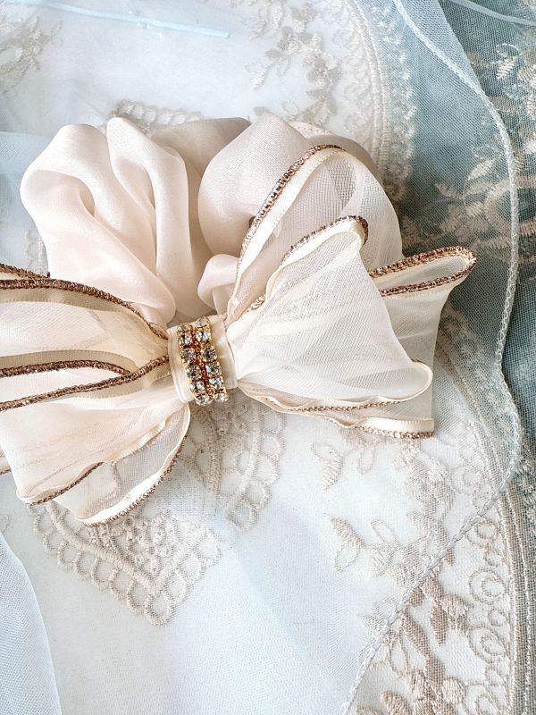 公主金邊蝴蝶結髮束 