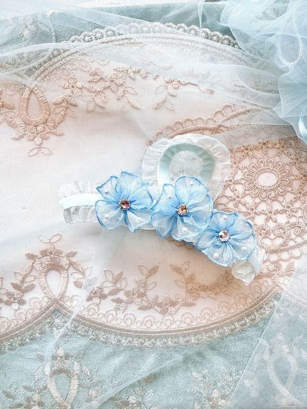 維多莉亞雪紡花朵公主波浪邊抓夾 